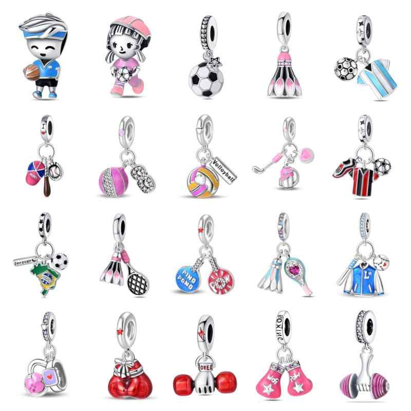 手芸用ビーズ スポーツモチーフ チャーム 亜鉛合金メッキ ペンダントトップ ウェイトリフティング ダン..