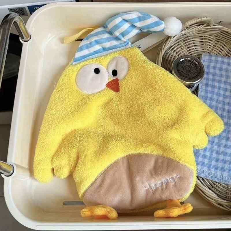 タオル キッズ かわいい 吸水 速乾 ループ付き ハンドタオル 厚手 綿 キッチン トイレ