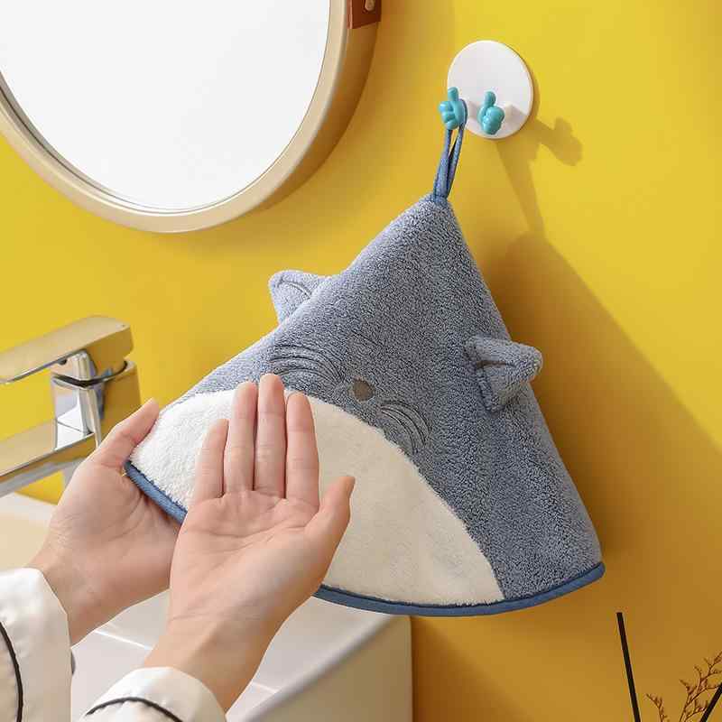 タオル ハンカチ キッズ 子供用 吸水 速乾 ループ付き 梨 柿 西瓜 赤 黄 青