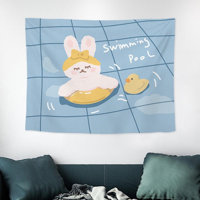 タペストリー 北欧風 カートゥーン調 ベッドルーム装飾 ホームデコレーション 壁掛け 部屋飾り ポリエ..