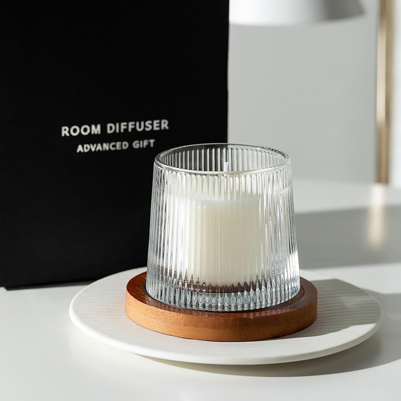 グラス 香薫キャンドル 高級感 インテリア雑貨 回転グラス バースデーギフト 白桃ウーロン 梔子 桂花 ..