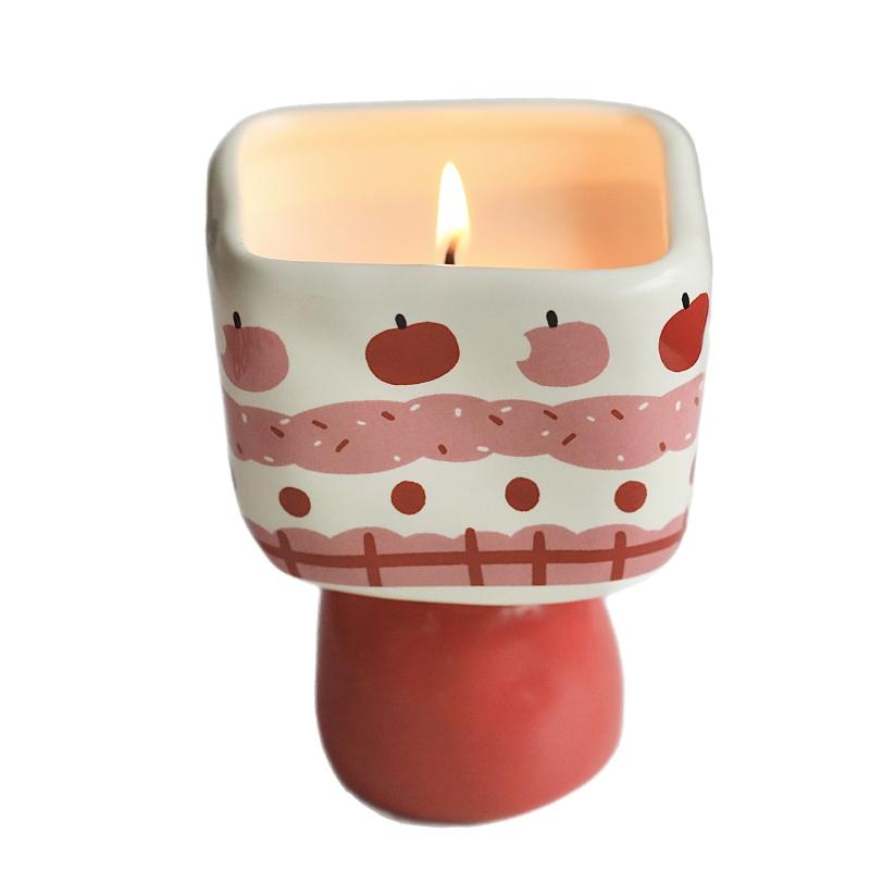 アロマキャンドル カップ型 アップルパイ 大豆ワックス 植物由来 ハンドメイド 置き物 ギフト インテリ..