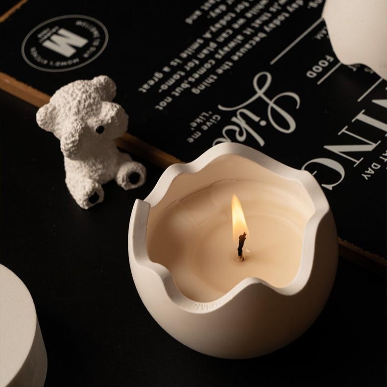 アロマキャンドル 卵型 拡散石 大豆ワックス 植物精油配合 フリージア ブルーベル オーシャン ドリーム ガーデニア 白桃烏龍茶 ローズ サンダルウッド ココナッツミルク 冥府の道 ブラッドオレンジ ココナッツ 白茶