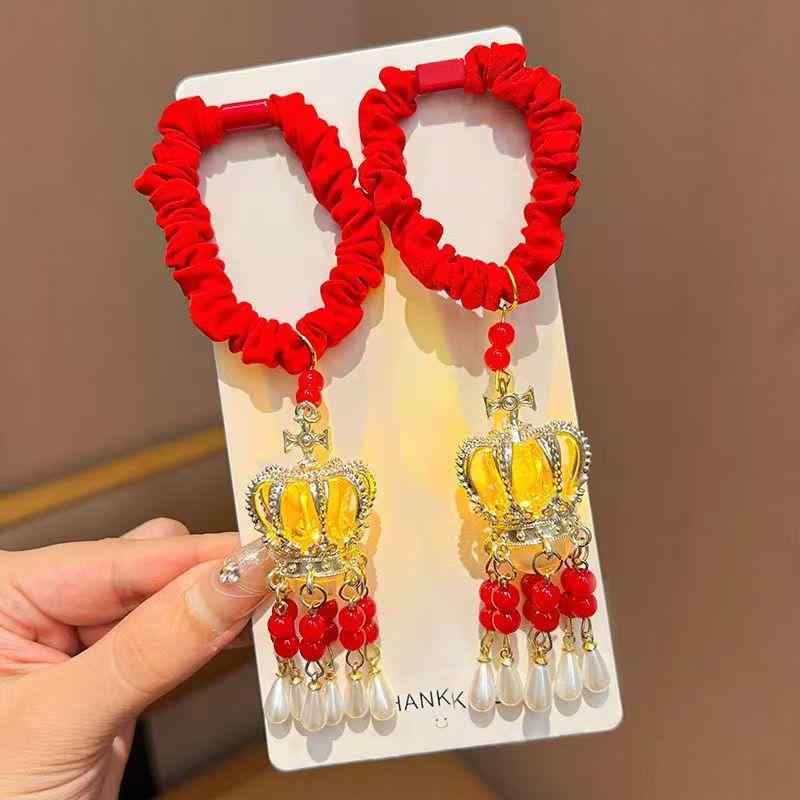 ヘアアクセサリー キッズ 女の子 古風 高弾力 ヘアゴム 髪飾り うさぎ 兎 ウサギ ランタン 提灯 タッセ..