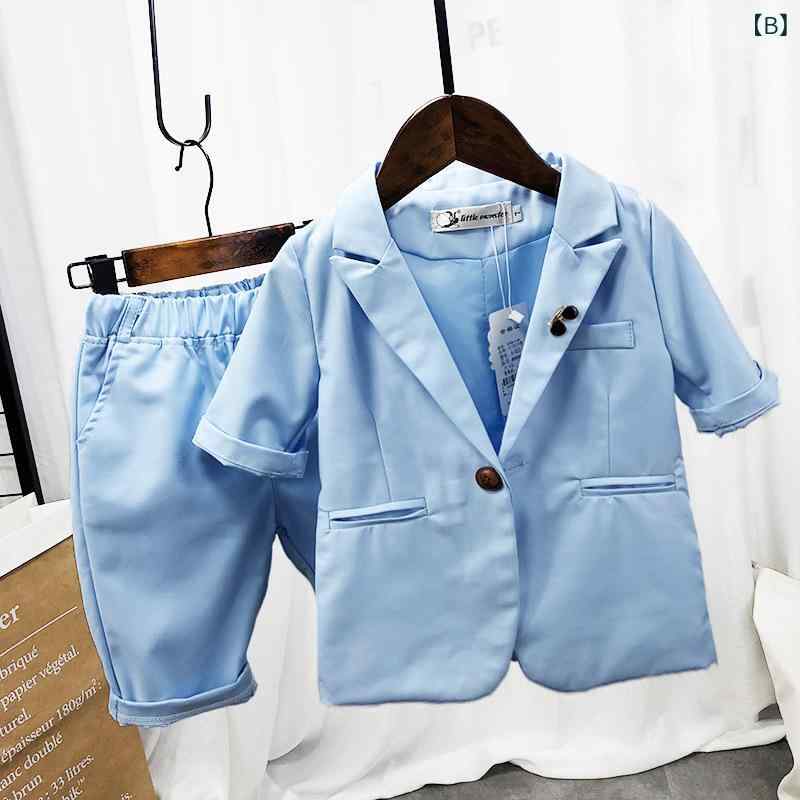 キッズ フォーマル スーツ 半袖 ハーフパンツ 3点セット 小学生 男の子 子供服 発表会 演奏会 結婚式 かわいい 薄手 綿