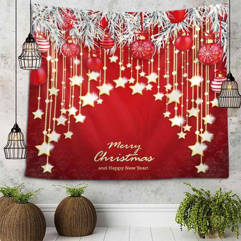 タペストリー クリスマス 飾り 壁掛け 北欧風 喜庆 ポリエステル 大判 背景布 リビング 寝室 寮 模様替え おしゃれ 長方形 150x130cm 300x180cm ブラック