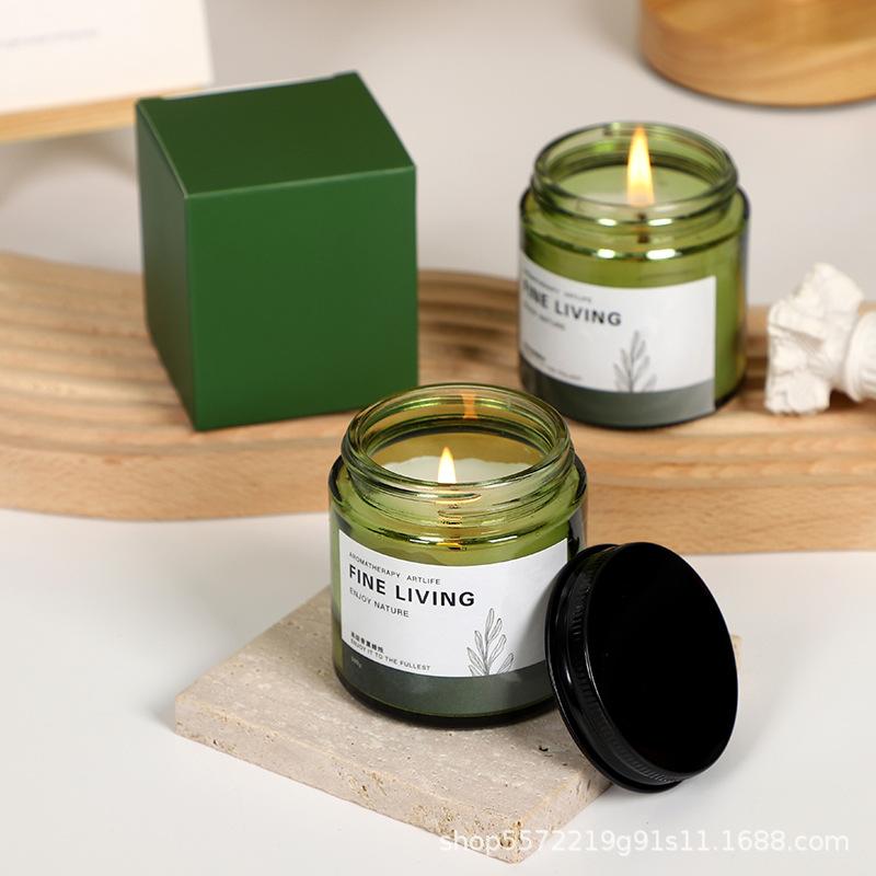 アロマキャンドル 茶系小瓶 大豆ワックス 無煙 ホームフレグランス 寝室 睡眠 癒やし 置き物 おしゃれ ..