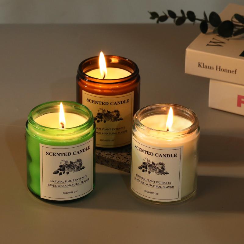 アロマキャンドル 大豆ワックス 円柱形 睡眠檀香 海塩鼠尾草 フランス杜松薫衣草 白茶 柑橘 ライム バ..