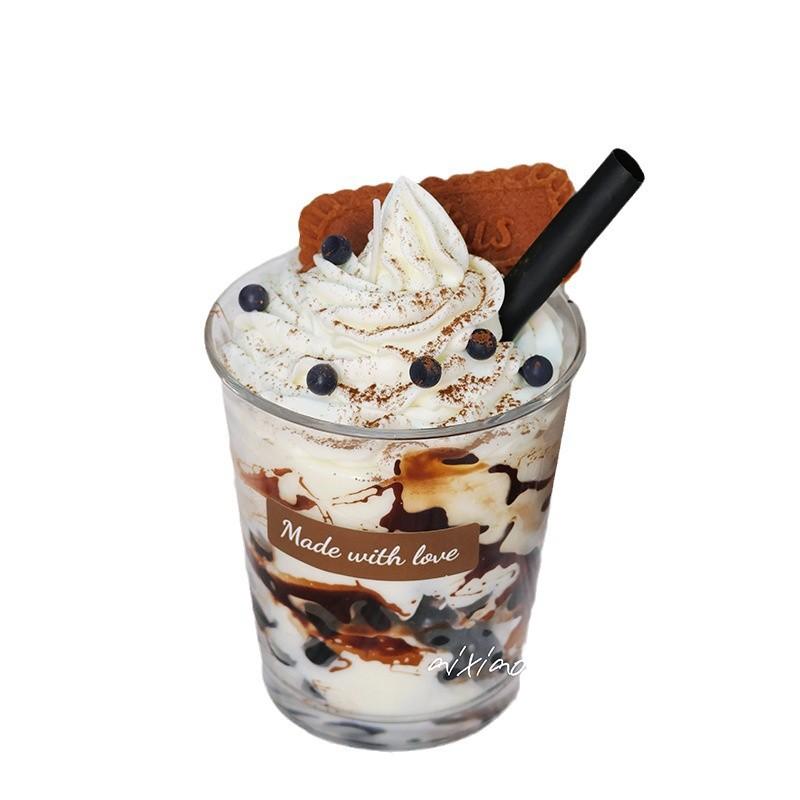 アロマキャンドル インテリア雑貨 海塩 アイスクリーム 香り付き 手作り 大豆ワックス カップ型 おしゃ..