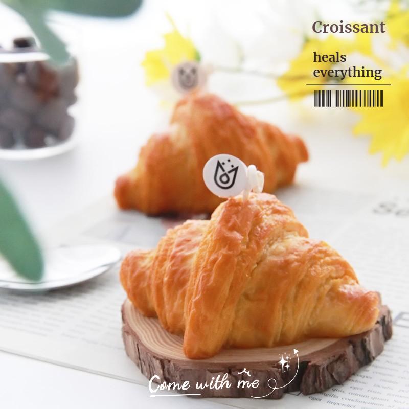 アロマキャンドル クロワッサン 羊角パン型 大豆ワックス 撮影小道具 誕生日 ギフト