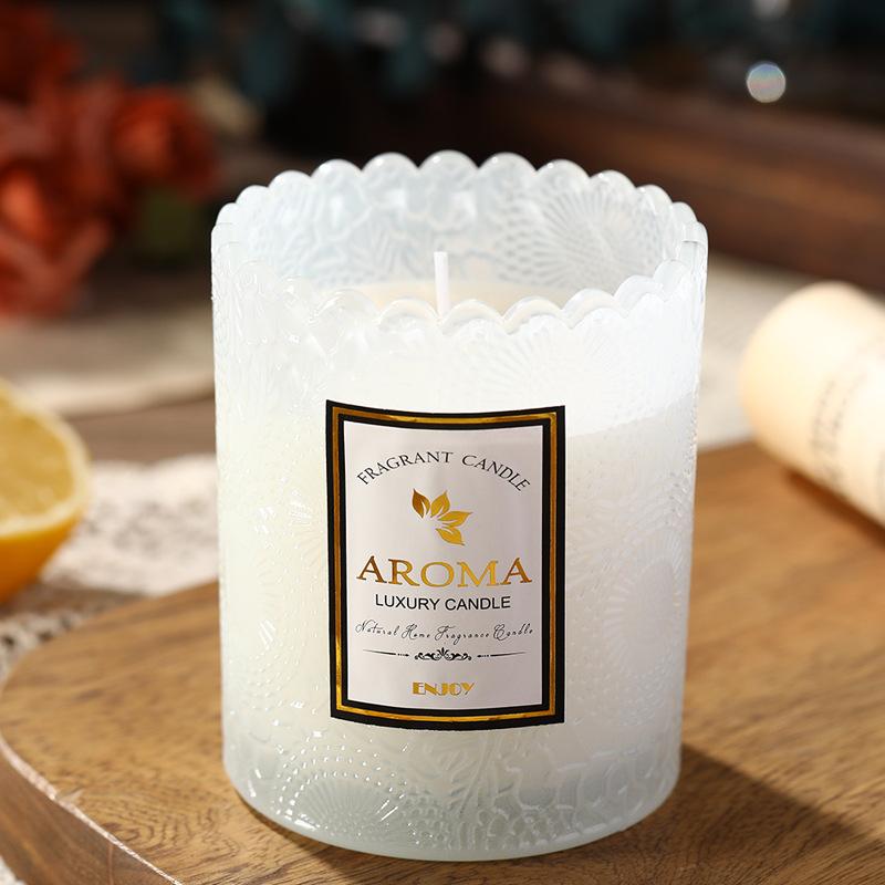 アロマキャンドル 快眠グッズ 癒やし 高級感 ベッドルーム用 アロマ 香り ギフトボックス グラス入り ..