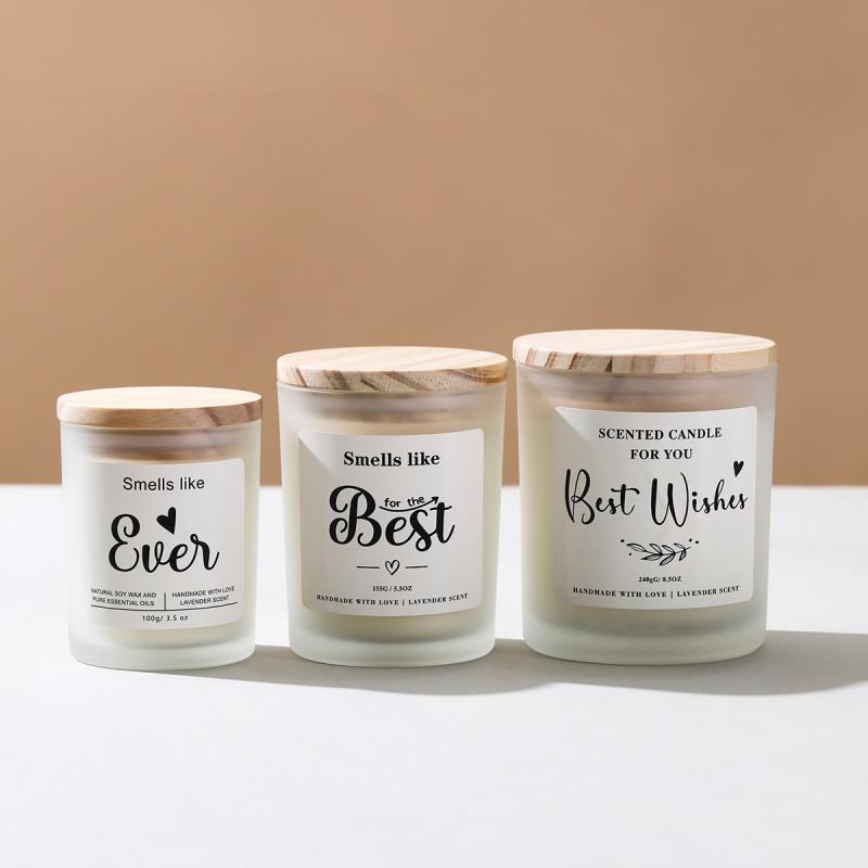 アロマキャンドル 磨りガラスカップ 手作り 大豆ワックス 無煙 高級感 ウッドリッド 家庭用 寝室 ギフト プレゼント ブラックシダー ジュニパー サンダルウッド ヨモギ 白檀 ウッド 黒檀 ラベンダー 檸檬 カモミール 黒薔薇 ローズ ココ 檸檬ココ