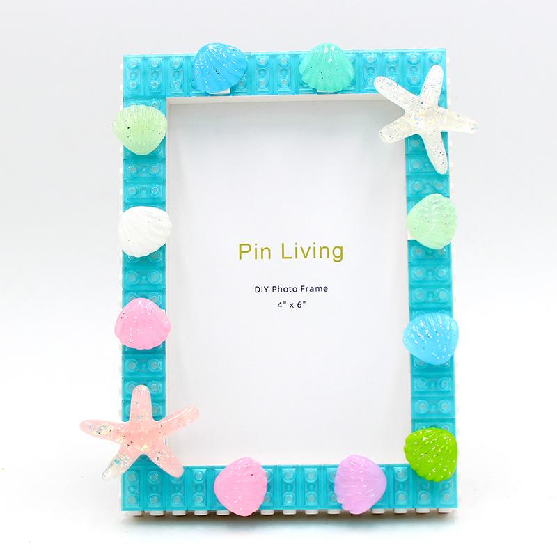 相框 子供用 海星 DIY 手作り 写真立て 卓上 写真フレーム 壁掛け ABS樹脂製 おしゃれ かわいい リビン..