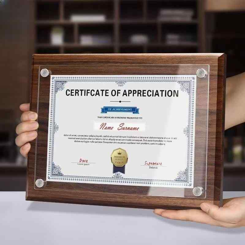 フォトフレーム A3サイズ 胡桃木色 木製 賞状 額縁 壁掛け スタンド兼用 インテリア