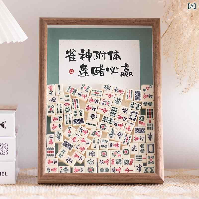 フォトフレーム DIY 手作り 招き猫 ラッキーアイテム 麻雀牌 卓上 写真立て 7寸 10寸 A4 客間 寝室 書..