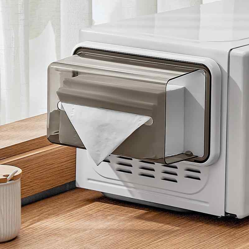 キッチンペーパーホルダー 冷蔵庫 マグネット 透明 壁掛け 多用途 防水 小物収納