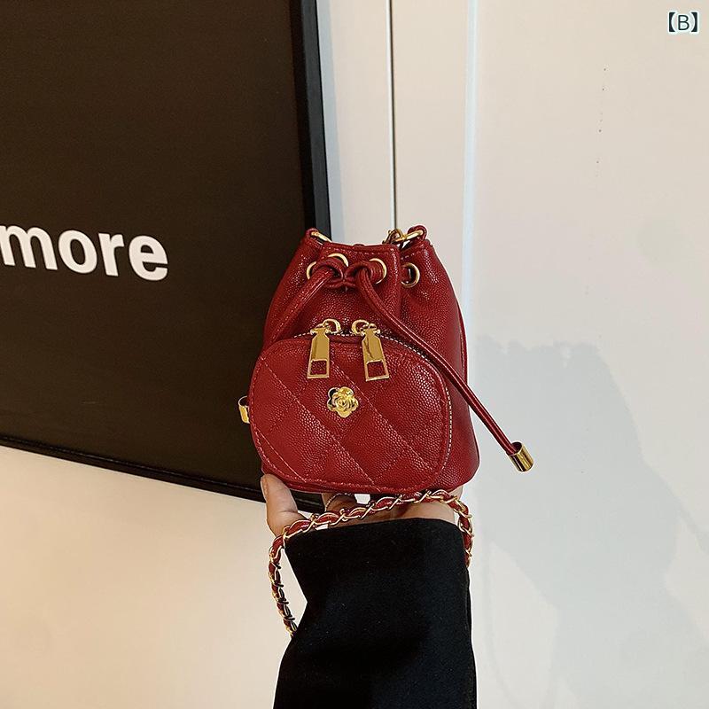 子供 ショルダーバッグ ミニ バッグ 配飾 カメリア 斜めがけ 鞄 PU 減圧 裏地ポリエステル 無地 車縫線 ブラウン ワインレッド ブラック ピンク ホワイト シルバー デニムブルー 秋冬 モード 潮 3