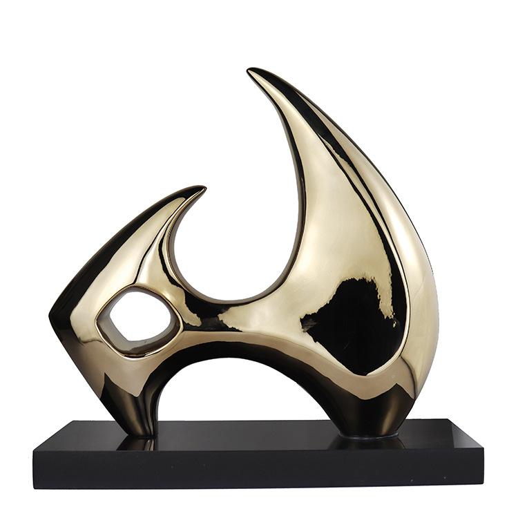 置物 オブジェ ヒョウ柄 現代 抽象 幾何学 樹脂 彫刻 幾何学的 模様 飾り棚 オフィス ホテル デスク 玄関(3)