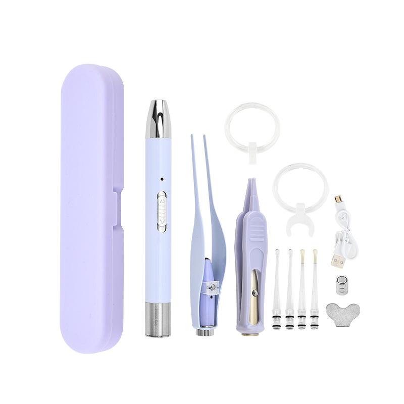 耳かき 子供用 ライト付き 耳掃除 スコップ 耳かきセット ピンセット ステンレス製 携帯ケース付き