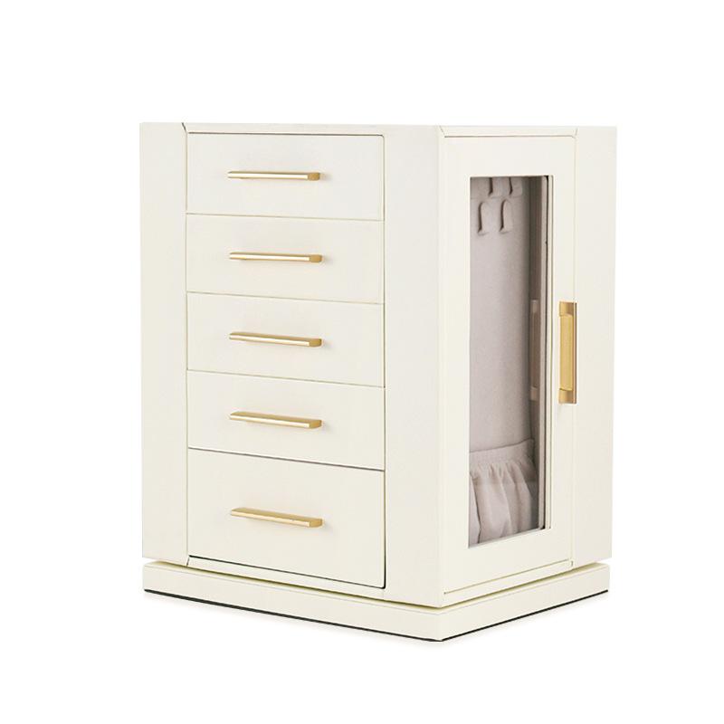 アクセサリーケース 大容量 ジュエリーボックス PUレザー 回転式 ネックレス イヤリング 指輪 収納ケース