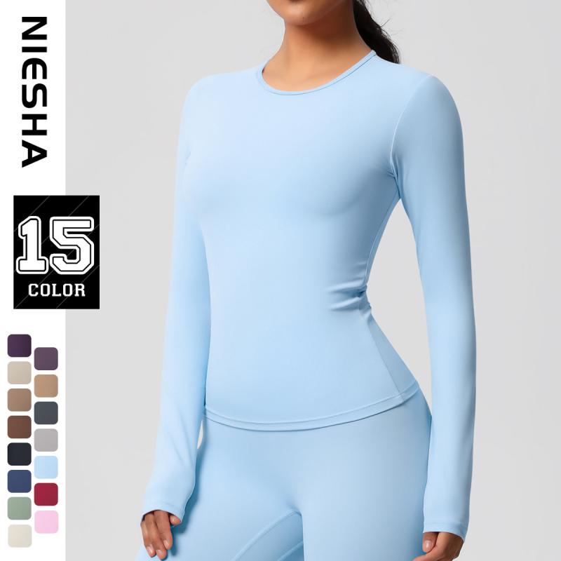 ヨガウェア レディース 長袖 Tシャツ ランニング トップス 磨毛 伸縮性 吸湿速乾 スリムフィット トレ..