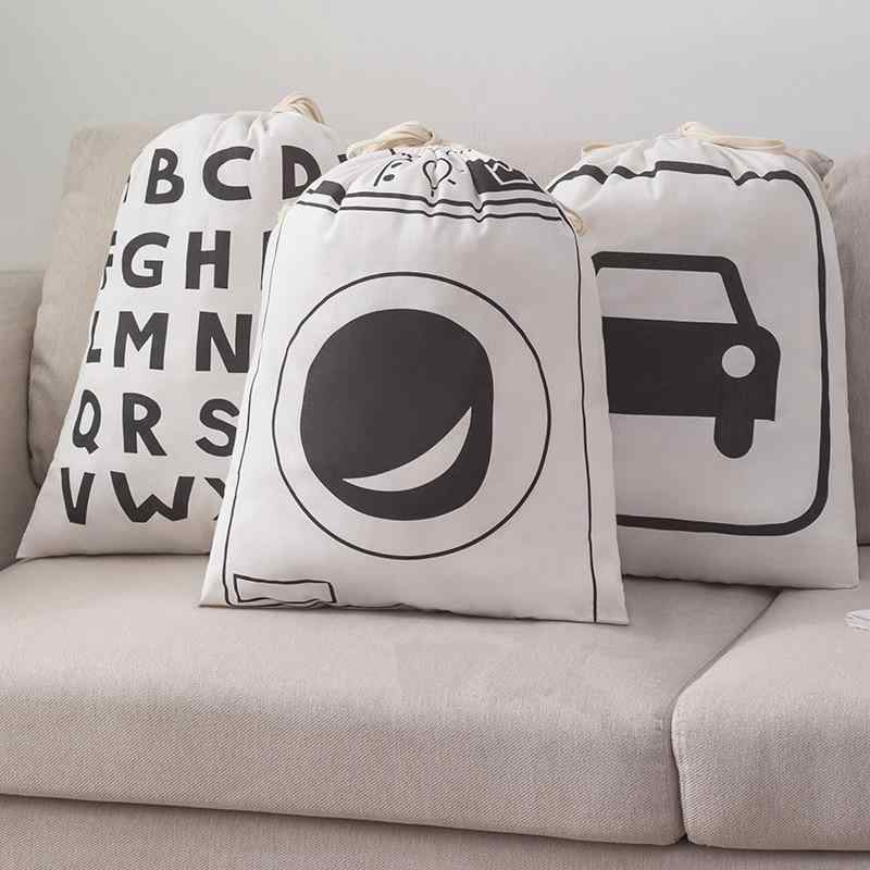 衣類 収納袋 コットン リネン 巾着袋 トラベル ランドリー 下着 靴 小物入れ 着替え袋 整理整頓 洗濯機..