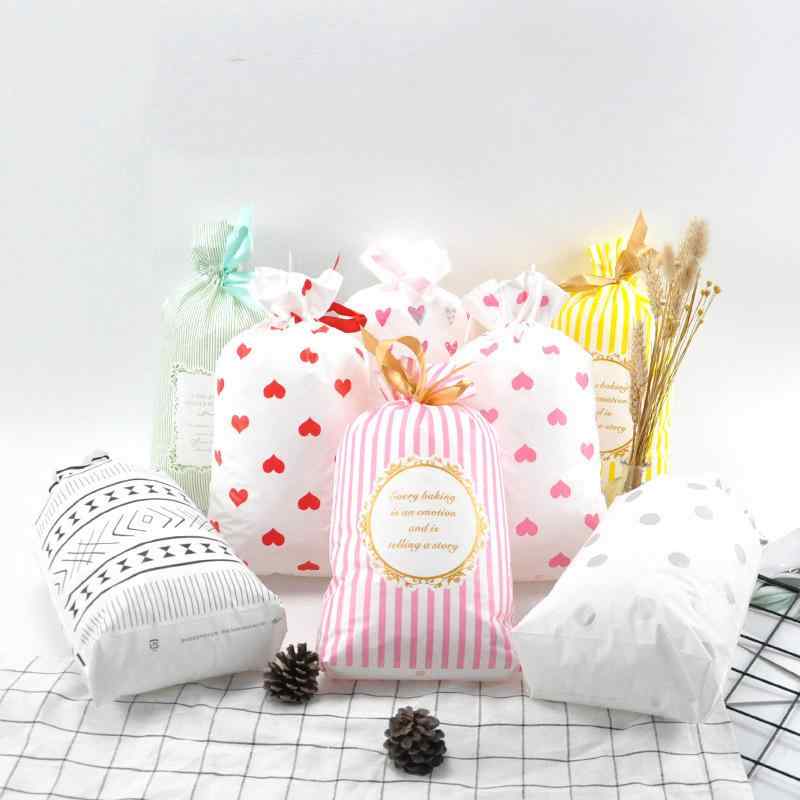 ギフトバッグ 大サイズ 巾着袋 ラッピング袋 おもちゃ 文具 筆記具 プレゼント 包装 袋 PE製 ハート柄 ..