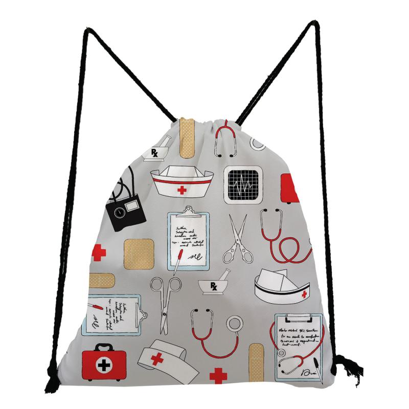 リュックサック 小学校 男女兼用 巾着袋 ポリエステル 耐摩耗性 通気性 医療設備プリント