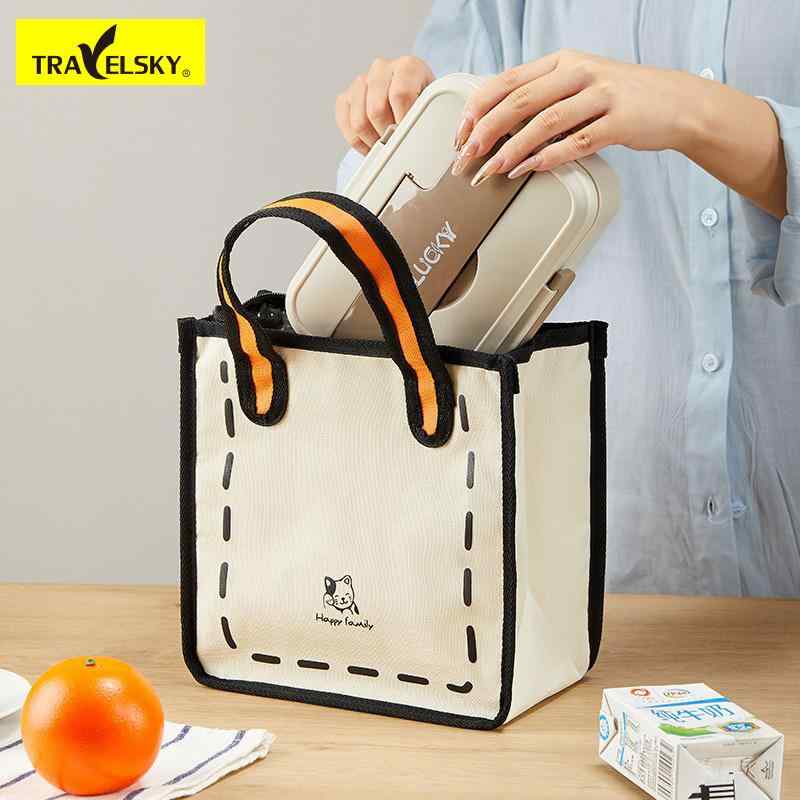 弁当バッグ 子供用 かわいい 保冷 弁当袋 大容量 手提げ ランチバッグ キャンバス ロゴ 日本式