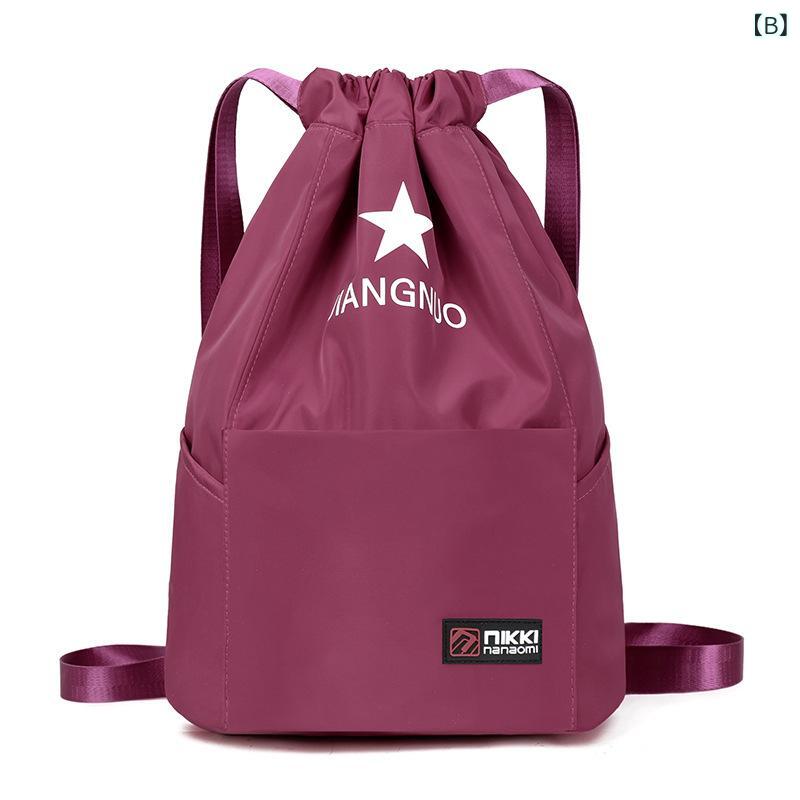 リュック レディース メンズ 軽量 大容量 防水 巾着型 スポーツ バッグ 旅行用 バックパック オックスフォード 3