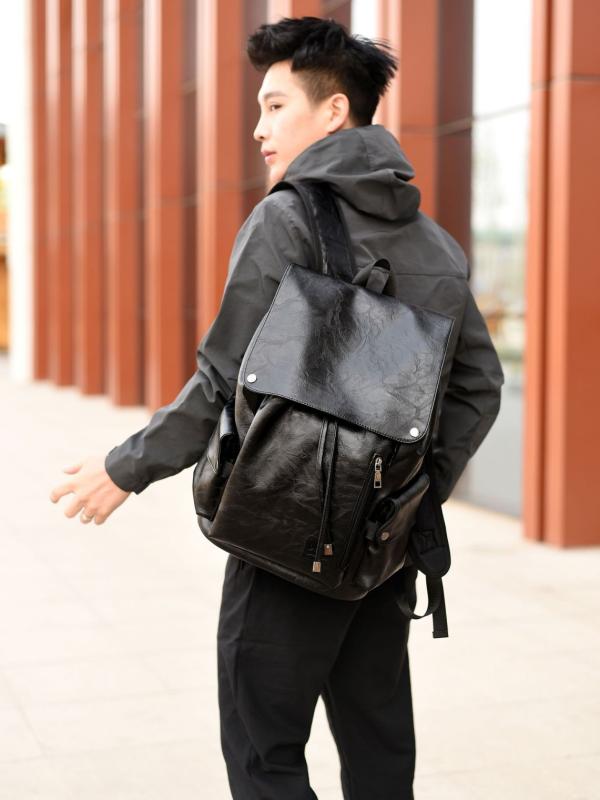 リュックサック 男女兼用 PUレザー 巾着型 バケツ型 大容量 カジュアル 学生 スクールバッグ 防水 ブラック ブラウン