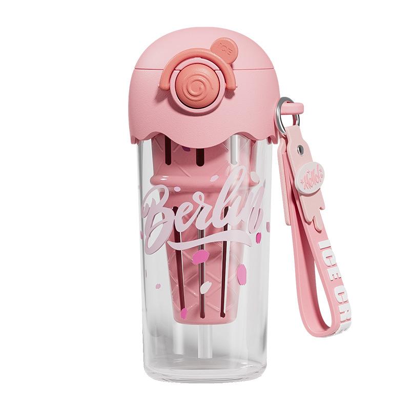 水筒 レディース かわいい 500ml 大容量 持ち手付き ストロー タンブラー パステルカラー 漏れ防止 通..