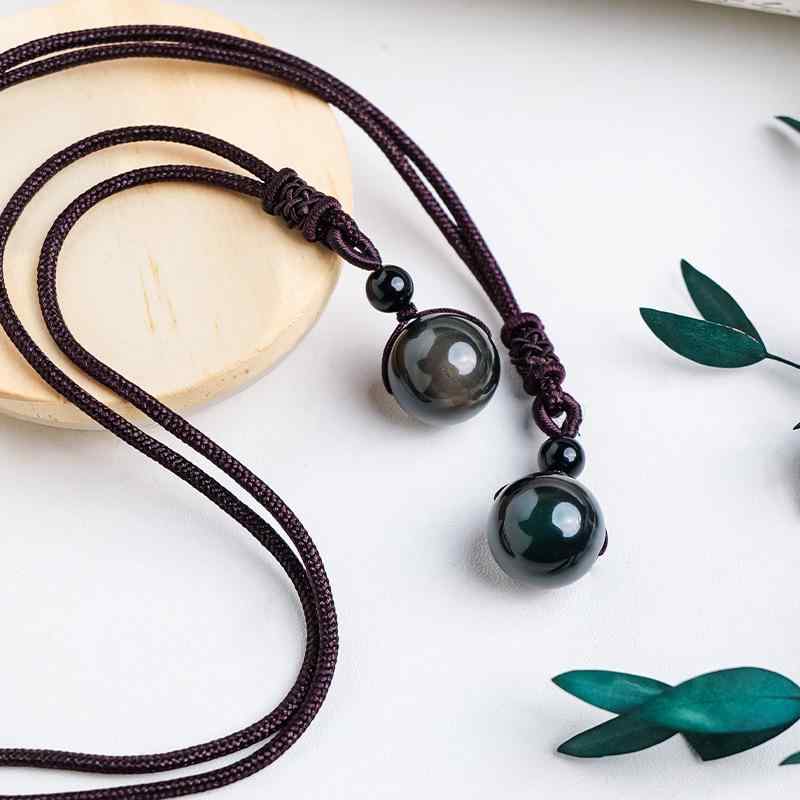 ネックレス レディース 天然石 金黒曜石 ペンダント 水晶 猫目石 ビーズ 配飾り アクセサリー ラッキー..