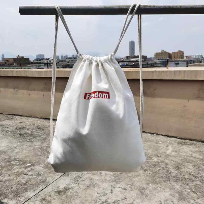 リュックサック キャンバス ドローストリング バッグ 男女兼用 学生 塾用 ナイトゲーム バスケットボー..