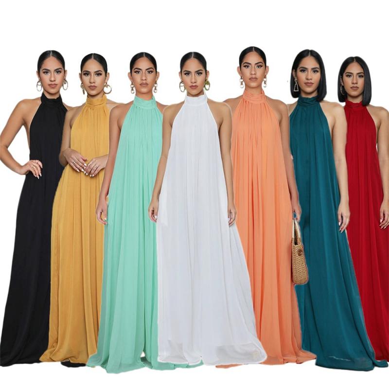 オールインワン レディース ノースリーブ シフォン ロンパース ゆったり 楽ちん 背中開き コンビネゾン..