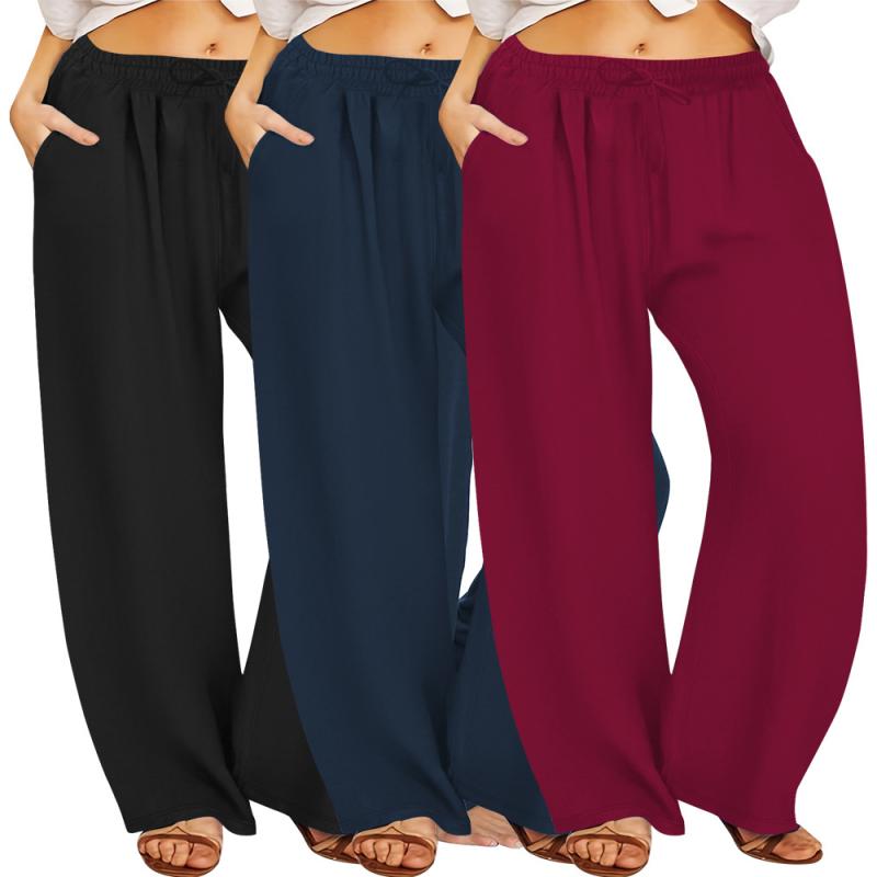 パンツ レディース 大きいサイズ 100kg ゆったり ストレートパンツ ワイドレッグパンツ イージーパンツ..