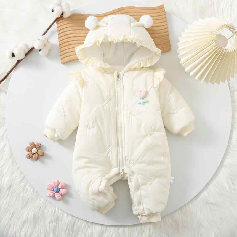 ベビー服 女の子 ロンパース 秋冬 ジャンプスーツ カバーオール 接触冷感 ぬいぐるみ付き かわいい 長..