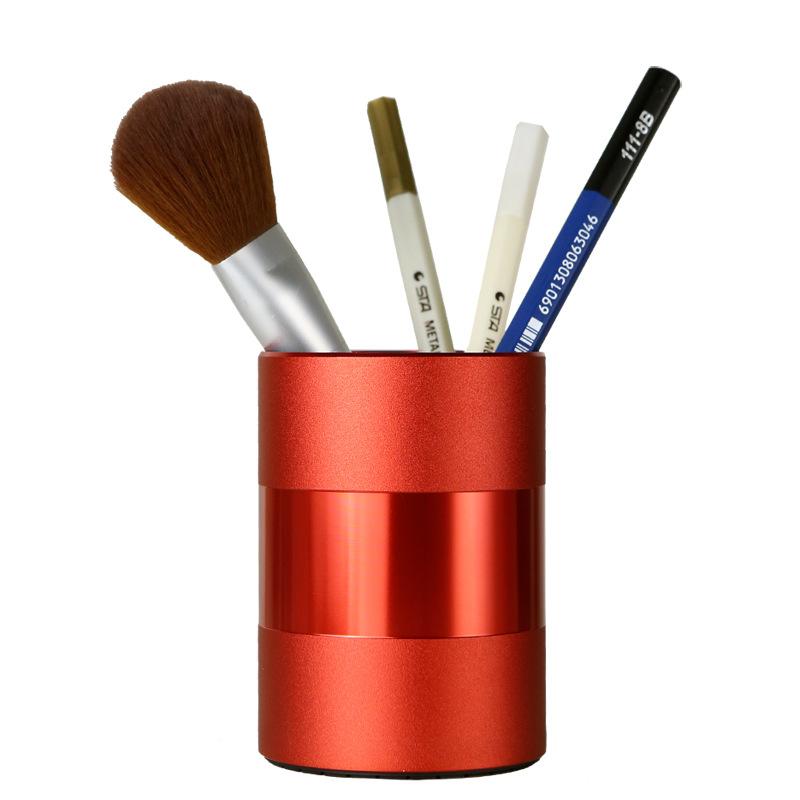 ペン立て アルミ合金 円筒型 多色 鏡面仕上げ 中国風 文具 オフィス デスク収納 雑貨