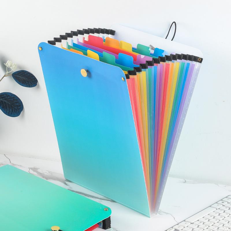 ファイルボックス A4 学生 卷子 収納 整理 分類 13ポケット ドキュメントファイル 事務用品 オフィス用..