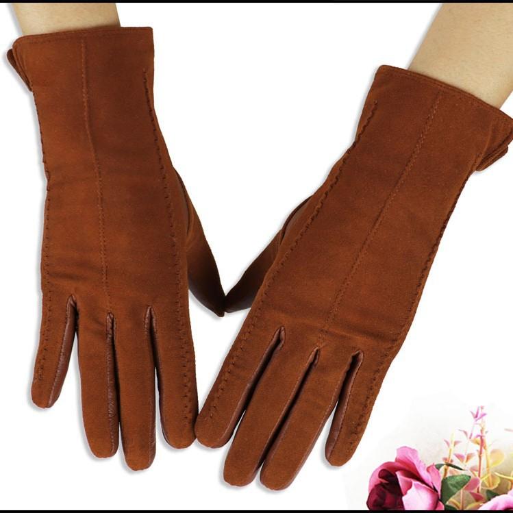 手袋 レディース 羊革 スエード レザー グローブ 秋冬 防寒 薄手 スマホ対応 自転車 バイク 運転 黒 赤 グレー ベージュ ブラウン カーキ ネイビー グリーン