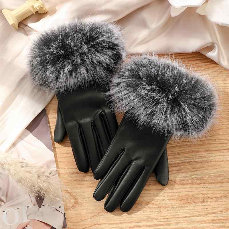 手袋 レディース 防寒手袋 スマートフォン対応 防風 裏起毛 厚手 グローブ 秋冬 自転車 バイク 運転 あったか レザー調 おしゃれ M XL ファッション