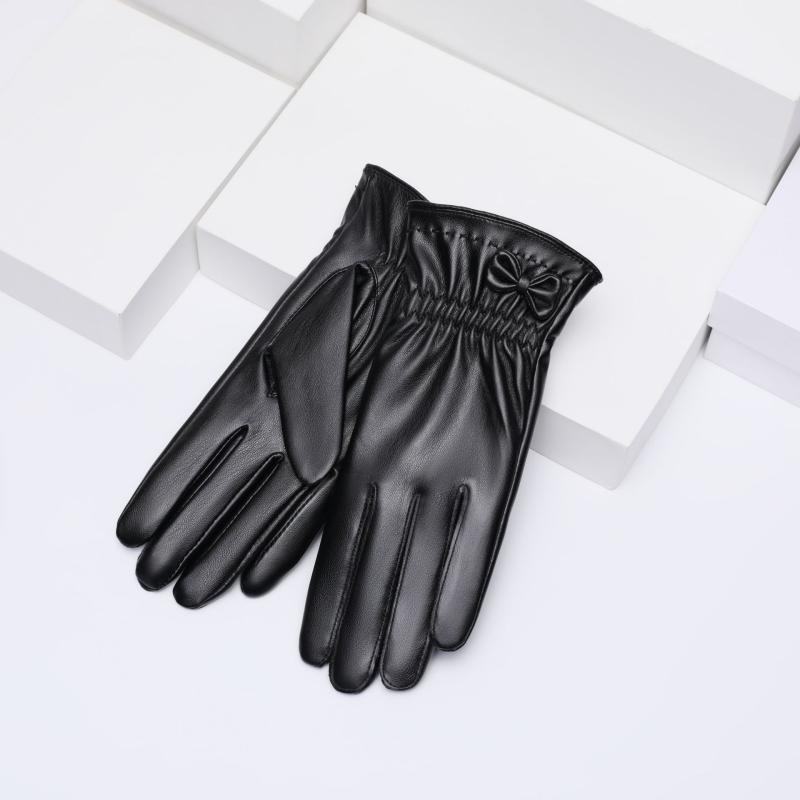 手袋 レディース 秋冬 スマホ対応 レザー グローブ 裏起毛 防風 防寒 ブラック 普段使い お出かけ