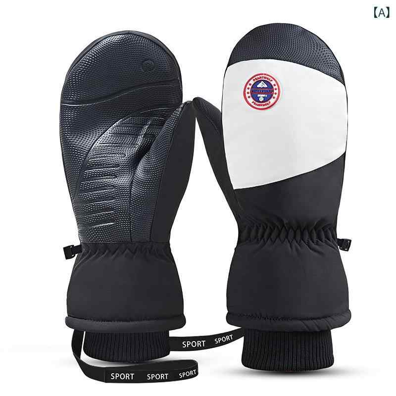 手袋 レディース メンズ スキーグローブ 防水 防寒 防風 スマートフォン対応 ペア 裏起毛 厚手 ブラック ブルー ピンク グレー パープル(4)