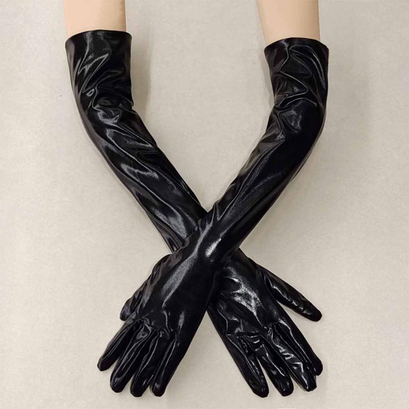 手袋 レディース セクシー グローブ コスプレ ハロウィン イベント ダンス 舞台 衣装 飾り フェイクレザー ロンググローブ 防水 防風 個性的 パンク ストリート