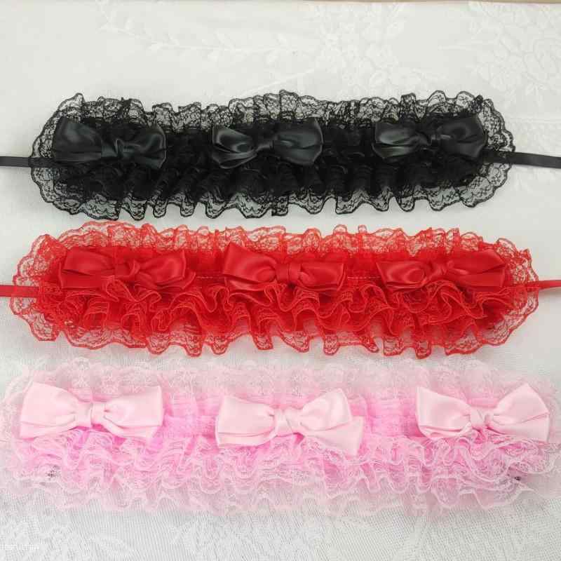 ヘアバンド レディース ロリータ レース 花柄 リボン かわいい ヘッドドレス 髪飾り ブラック ホワイト..