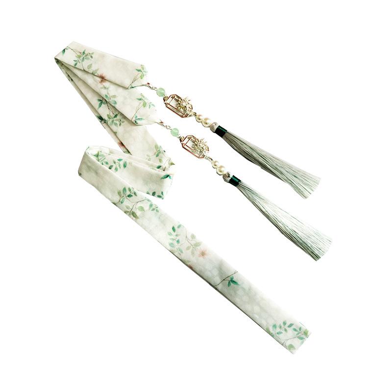 ヘアバンド レディース 古風 ヘアアクセサリー フリンジ リボン ガーリー 和装小物 朝花 夕拾