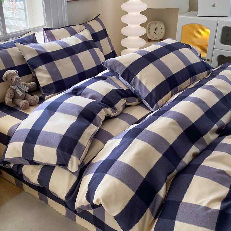 寝具 カバーセット ベッドシーツ シングル 3点セット 水洗いコットン 幾何学模様 花柄 かわいい 猫 犬 ..