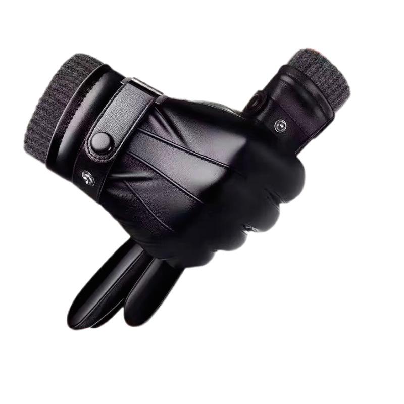 手袋 男性用 秋冬用 防水 防寒 防風 グローブ 自転車 バイク 運転 タッチパネル レザー グローブ 裏起毛 あったか