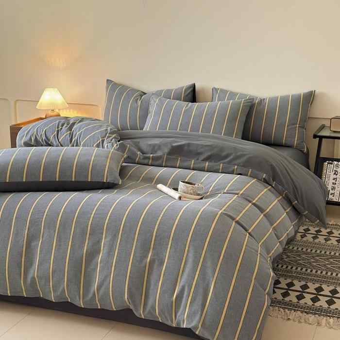 寝具カバーセット レディース 全綿 水洗い加工 ベッドシーツ 掛け布団カバー ベッドカバー 北欧風 イン..