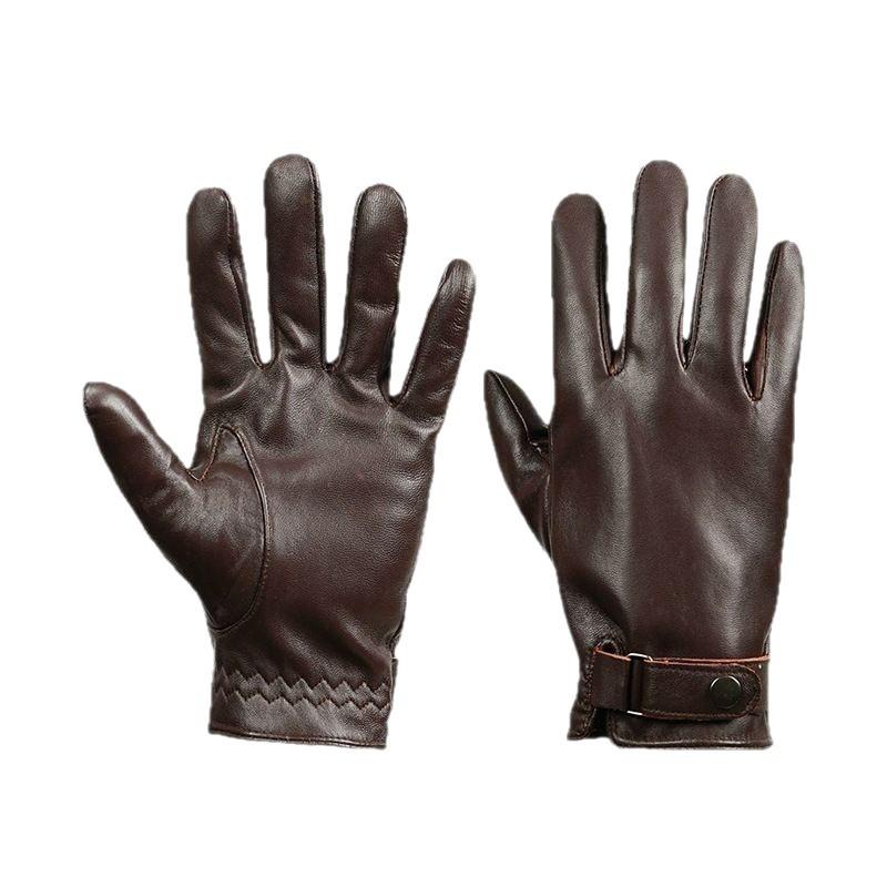 手袋 男性用 女性用 レザーグローブ バイク アウトドア 防寒 深棕色 黒色 琥珀色 羊革 手袋 オリジナルデザイン